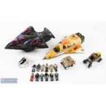 c1986 Starcom Action Figures Ships, Shadow Bat Parts and other vehicle/ships only and 12 figures