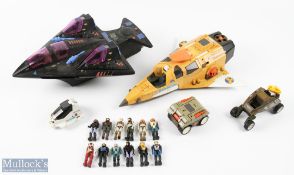 c1986 Starcom Action Figures Ships, Shadow Bat Parts and other vehicle/ships only and 12 figures