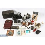 Vintage Cameras and Accessories, to include a Sony Trinicon in case, Kodak no 2-c Folding Camera,