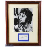 Autograph - original John Lennon The Beatles Signature Sold at Live Aid c1985 - underneath b&w