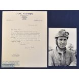 Autograph - WWII Flying Ace - James 'Johnnie' Johnson (1915-2001) handwritten letter dated 25th