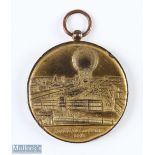 Henry Giffard's Giant Captive Balloon 1878 medallion Obverse; view of the Balloon over Paris.