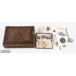 Selection of Costume and Other Jewellery inc 9ct gold framed photo pendant