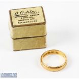 1919 Hallmarked Birmingham 22ct Gold Men’s Wedding Band Ring