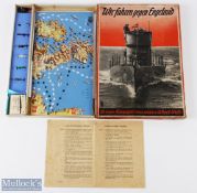 WWII Board Game - 'Wir fahren gegen Engeland' - contains original board, a selection of submarines