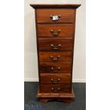 Vintage 7 Drawer Wellington / Specimen Style Chest of Drawers height 101cm