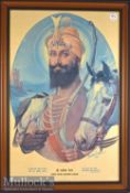 India - Shree Guru Gobind Singh Print an early example from a painting drawn by Shobha Singh in