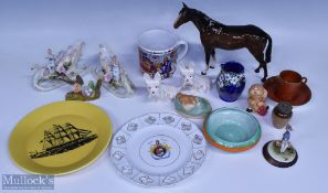 China and Ceramic Collectables, to include Shelley rip ware, Beswick Horse and a pair of dog