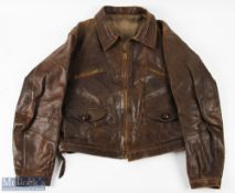 WWII Original Model Erich Hartmann Leather Jacket (Luftwaffe) chest size 42", with its original