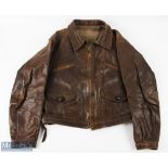 WWII Original Model Erich Hartmann Leather Jacket (Luftwaffe) chest size 42", with its original