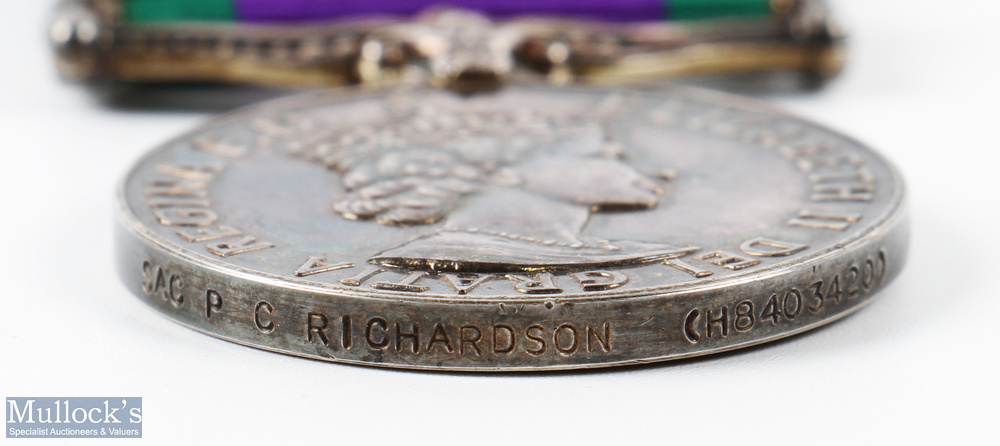 EIIR Campaign Service Medal CSM & Northern Ireland Clasp and ribbon Sac P C Richardson (H8403402) - Image 3 of 3