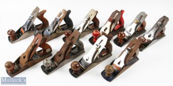 10x Smoothing Planes Woodworking Tools all are in the No.4 style a mixed lot with makers of