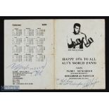 Sport - Boxing - Muhammad Ali signature on a souvenir card issued by the Muhammad Ali Fan Club for