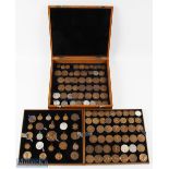 Wooden Trophy Engravers Shop Display Full of Shorting Fob Medals, Medallions