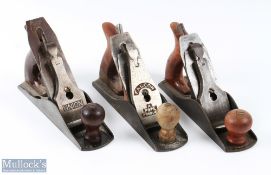 3 American Smoothing Planes, all in the No.4 style with makers of Union, Defiance and Falcon (3)