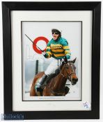 A P McCoy Hand Signed 16" x 12" Colour Photograph, framed and mounted under glass
