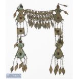 Vintage Afghan Tribal Dance Belt with numerous lozenge shaped droppers and section with wirework