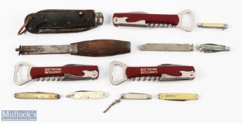 A collection of Penknives, Bottle Openers, to include a 1938 Military penknife, P Holmbers Sweden