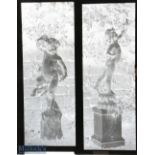 Glass negative plates from the Bromsgrove Guild (57) relating to garden statuary, water features,