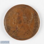Boxing - Banbury, Prize Fighting Ring 1789, copper medallion - Obverse; Bust of Thomas Johnson.