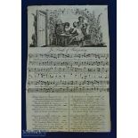Mixed Ephemera - Features Song Sheet - In Praise of Burgundy engraving from Henry Roberts' '