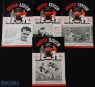 Selection of Manchester United 1953/54 home programmes to include Preston North End, Sunderland,