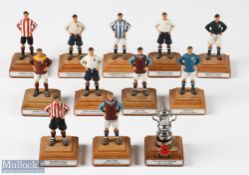 11 Metal Football Figures FA Cup winners Figures 1894-1910 #10cm tall, cold painted on a wooden