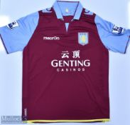 Aston Villa 2012/13 Bent No 9 match issue home football shirt Premier League badges to sleeves,