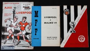 Liverpool European Cup away match programmes to include 1964/65 K R Reykjavic, 1966/67 Ajax (incl.