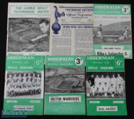 Selection of Hibernian home match programmes to include 1956/57 Leicester City (friendly, 1958/59