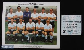 Ticket: 1962/63 Tottenham Hotspur v Glasgow Rangers European Cup Winners Cup match ticket 31 October