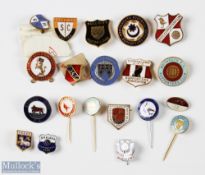 20x Period Enamel English League Football badges and pins, to include teams of Cheltenham, Hull