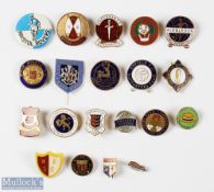 20x Period Enamel, Plastic, Tin English League Football badges, to include Bristol Rovers, Dover,