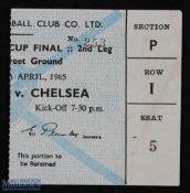 Ticket: 1964/65 Leicester City v Chelsea, Football League Cup Final 2nd leg 5 April 1965 seat