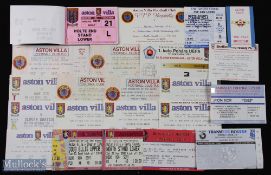 Tickets: Aston Villa home match tickets 1990/91 Derby County (plus Panini family club room ticket)