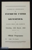 1959/60 Eyemouth Utd v Kilmarnock Scottish Cup 4th round match programme