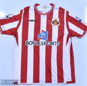 Sunderland 2009/10 Jones No 17 match issue home football shirt Premier League badges to sleeves,