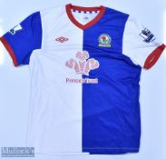 Blackburn Rovers 2011/12 Dann No 16 match issue home football shirt Premier League badges to