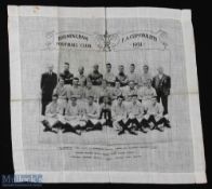1931 FA Cup final Birmingham City souvenir handkerchief o/all size 420mm v 400mm white cotton with