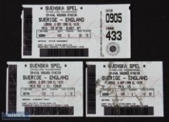Ticket: Euro 2000 Group 5 qualifier Sweden v England 5 September 1998 full match ticket + 2