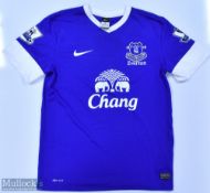 Everton 2012/13 Heitinga No 5 match issue home football shirt Premier League badges to sleeves,