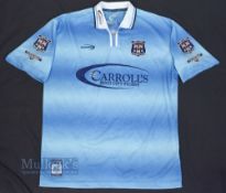 2002/03 Dublin City Home Football Shirt Lansdowne/Carroll's, size L, in blue, short sleeve