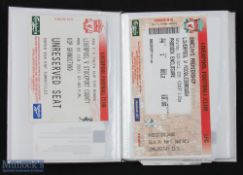 Tickets: Liverpool match tickets inserted in “easy access” small book to include 2009 Debreceni (