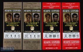Thomas "Hit Man" Hearns vs Sugar Ray Leonard original 9/16/81 Boxing fight tickets x4