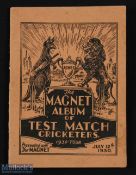 1930 The Magnet Album of Test Match Cricketers appears complete with cuttings laid internally