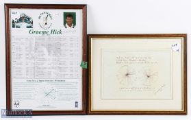Graeme Hick England Score Charts both signed, a 100 centuries in first class cricket 1985-1998 facts