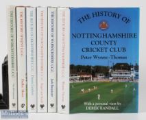 Cricket Club Histories Books, to cover teams of Northants, Leicestershire, Kent, Notts,