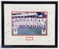 2004 Essex County Cricket Signed Team photograph, fully signed on the card mount in pencil, frame