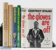 Signed Cricket Books: to include the Gloves Are Off, Godfrey Evans 1960, Spinning In a Fast World,