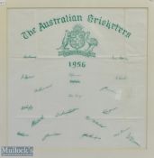 1951 The Australian Cricketers printed signed Handkerchief, made by Caressa House with replica